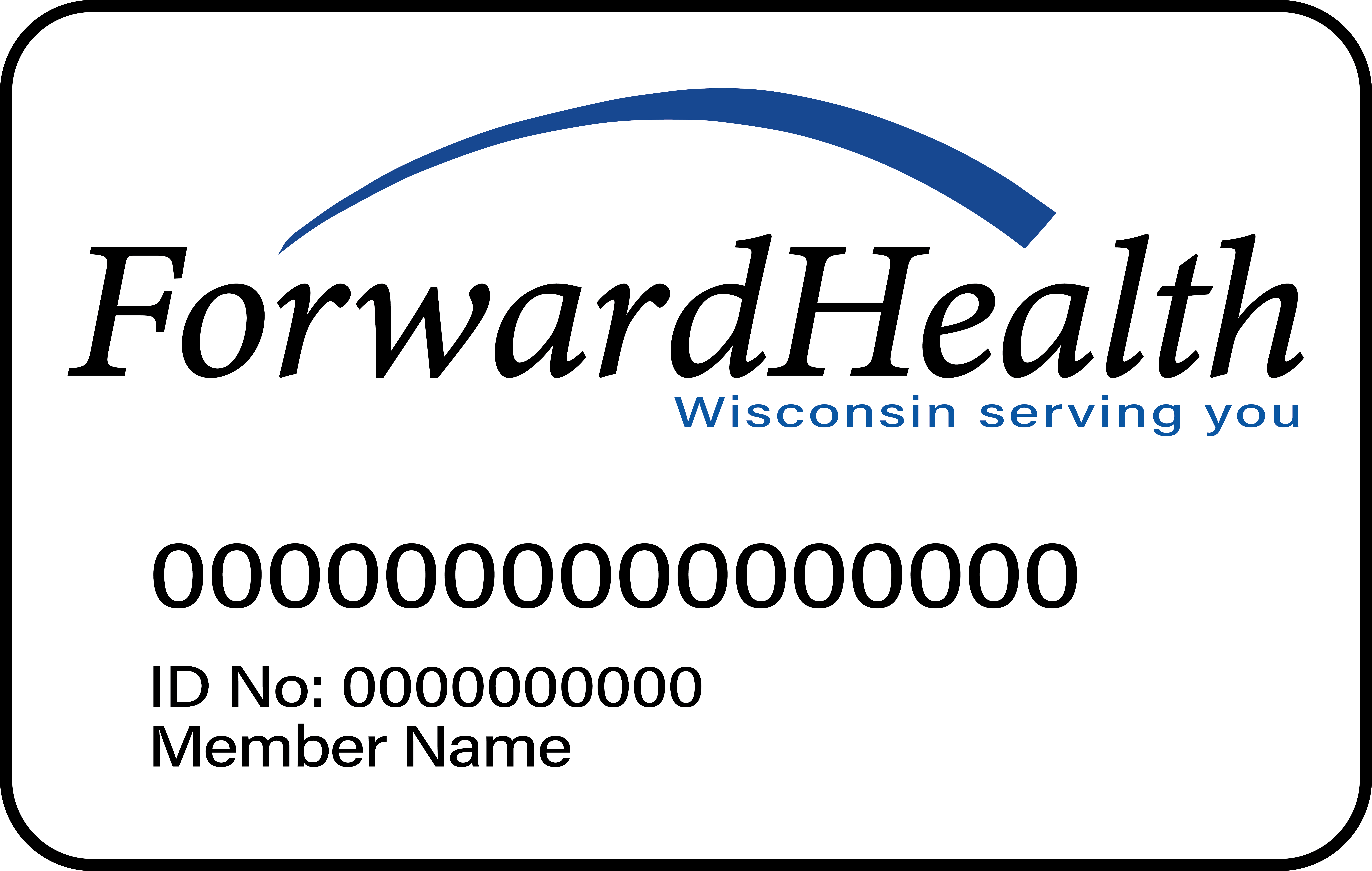 Sample of Wisconsin Forward Health Card Front